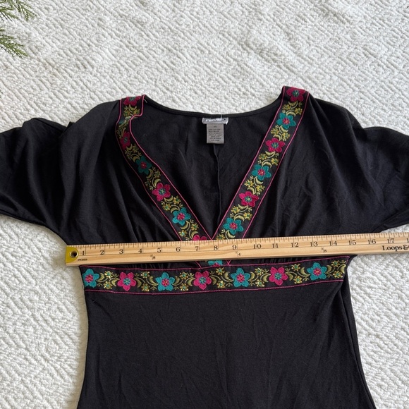 Rave Women’s Black Mini Dress with Floral Embroidery Size XS - Picture 8 of 9